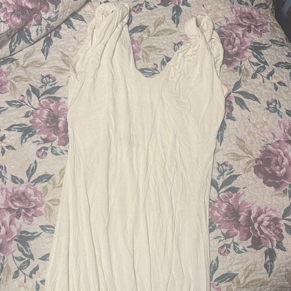 Sky Cream Midi Dress with Gold Embellishment - Picture 3 of 5